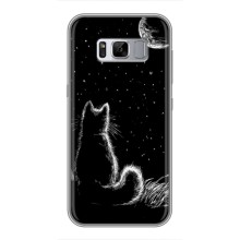 Чехол с принтом для Samsung Galaxy S8 Plus, G955 (AlphaPrint) Модные коты – Котик и луна