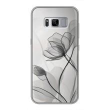 Чехол с цветочным принтом на Самсунг Галакси С8 Плюс G955 – Черные цветы
