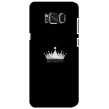 Чехол (Корона на чёрном фоне) для Самсунг С8 – Белая корона