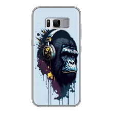 Чехол с Обезьянами Samsung Galaxy S8, G950 - (AlphaPrint) (Горилла в наушниках)