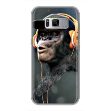 Чехол с Обезьянами Samsung Galaxy S8, G950 - (AlphaPrint) (В наушниках)