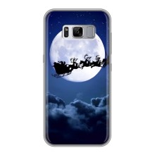 Новорічні Чохли для Samsung Galaxy S8, G950 (VPrint) (Санта - місяць)