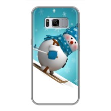 Новорічні Чохли для Samsung Galaxy S8, G950 (VPrint) (Сніговик на лижах)