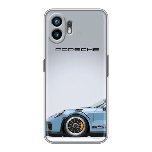 Чехол с авто Порше для Samsung Galaxy XCover7 Pro – Голубой Порше