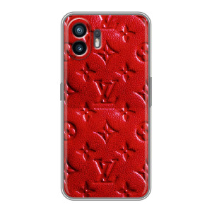Текстурный Чехол Louis Vuitton для Самсунг Галакси ИксКовер7 Про (Красный ЛВ)