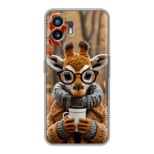 Печатный чехол «Зверята с кофе» для Samsung Galaxy XCover7 Pro – Жираф с кофе