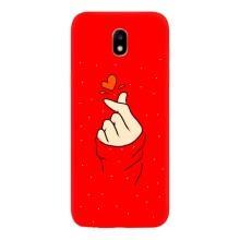 Чехлы (Знак сердечка) на Samsung Galaxy J5 2017, (J530F европейская версия) – Сердце на красном