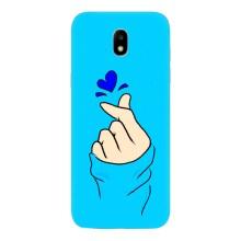Чехлы (Знак сердечка) на Samsung Galaxy J5 2017, (J530F европейская версия) – Сердце на синем