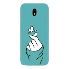 Чехлы (Знак сердечка) на Samsung Galaxy J5 2017, (J530F европейская версия) – Сердечко на бирюзовом