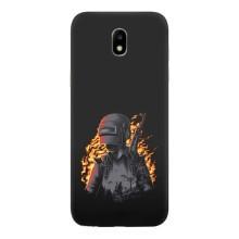 Силиконовый чехол с картинкой "Герой Pubg" на Samsung Galaxy J5 2017, (J530F европейская версия) – В огне