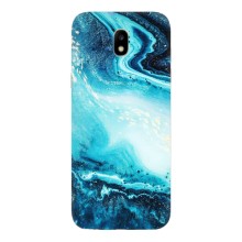 Мраморный чехол на Samsung Galaxy J5 2017, (J530F европейская версия) (VPrint) (Голубой мрамор)