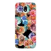 Чехлы с тематикой "ЦВЕТЫ" на Samsung Galaxy J5 2017, (J530F европейская версия) (Цветы на черном)