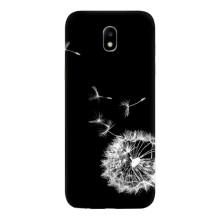 Силиконовый Чехол с одуванчиками на Samsung Galaxy J5 2017, (J530F европейская версия) – Одуванчик на чёрном
