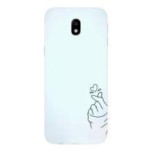 Чохол (Знак сердечка) для Samsung Galaxy J7 2017 (J730F европейская версия) – Сердечко на блакитному