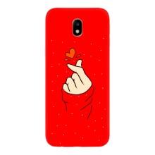 Чохол (Знак сердечка) для Samsung Galaxy J7 2017 (J730F европейская версия) – Сердечко на червоному