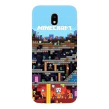 Чохол Майнкрафт на Samsung Galaxy J7 2017 (J730F европейская версия) (AlphaPrint) Minecraft (фон Minecraft)
