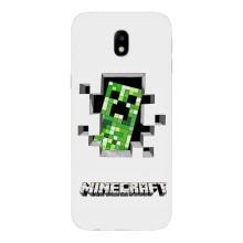 Чохол Майнкрафт на Samsung Galaxy J7 2017 (J730F европейская версия) (AlphaPrint) Minecraft (кріпер Майнкрафт)