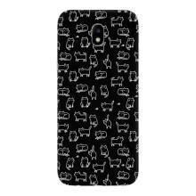 Чехол на тематику: Коты для Samsung Galaxy J7 2017 (J730F европейская версия) – Котики на черном