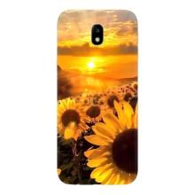 Чехол с Цветами для Samsung Galaxy J7 2017 (J730F европейская версия) – поле подсолнухов