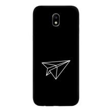Чохол з картинками на чорному фоні для Samsung Galaxy J7 2017 (J730F европейская версия) – Літак