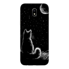 Чехол с принтом для Samsung Galaxy J7 2017 (J730F европейская версия) (AlphaPrint) Модные коты – Котик и луна