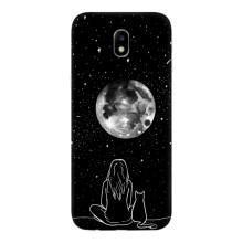 Чехол с рисунком кот на Samsung Galaxy J7 2017 (J730F европейская версия) – Девушка с котом