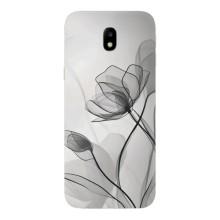 Чехол с цветочным принтом на Самсунг Джи7 2017, Джи7 Европейская версия – Черные цветы