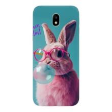 Чохол з принтом стильні тварини для Самсунг J7 2017, J7 европейська версія – Кролик в окулярах