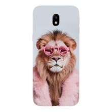 Чохол з принтом стильні тварини для Самсунг J7 2017, J7 европейська версія – Лев в окулярах