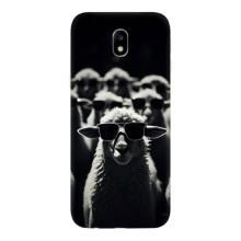 Чохол з принтом стильні тварини для Самсунг J7 2017, J7 европейська версія – Овечка в окулярах
