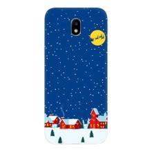 Силиконовый бампер на рождество для Samsung Galaxy J7 2017 (J730F европейская версия) (Город в снегу)