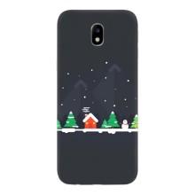 Силиконовый бампер на рождество для Samsung Galaxy J7 2017 (J730F европейская версия) (Город зимний)