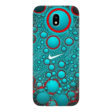 Силиконовый Чехол на Samsung Galaxy J7 2017 (J730F европейская версия) с картинкой Nike – Найк зеленый