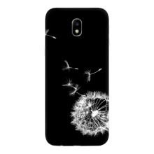 Силиконовый Чехол с одуванчиками на Samsung Galaxy J7 2017 (J730F европейская версия) – Одуванчик на чёрном
