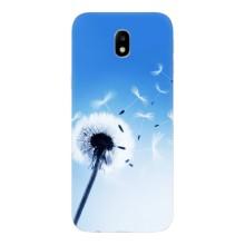 Силиконовый Чехол с одуванчиками на Samsung Galaxy J7 2017 (J730F европейская версия) – Одуванчик на голубом