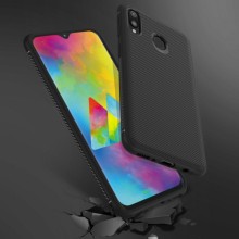 Чехол-бампер TPU Карбон для Samsung Galaxy M20 – Черный