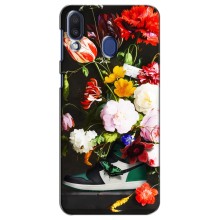 Брендновые Чехлы для Samsung Galaxy M20 (M205) - (PREMIUMPrint) – Nike цветы