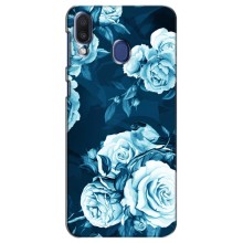 Чехлы (ART) Цветы на Samsung Galaxy M20 (M205) (VPrint) (Голубые Бутоны)