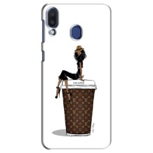 Чехлы Луи Витон для Samsung Galaxy M20 (M205) (AlphaPrint - LOUIS VUITTON) (кофе LOUIS VUITTON)