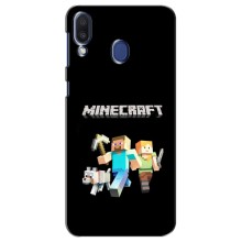 Чохол Майнкрафт на Samsung Galaxy M20 (M205) (AlphaPrint) Minecraft (герої Minecraft)