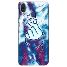 Чехол с принтом для Samsung Galaxy M20 (M205) (AlphaPrint - Знак сердечка) – Радужное сердце