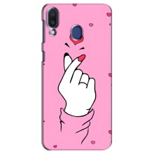 Чехол с принтом для Samsung Galaxy M20 (M205) (AlphaPrint - Знак сердечка) – Знак Love