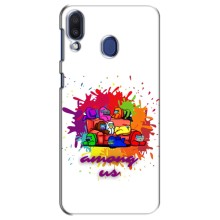 Чохли Амонг Ас для Samsung Galaxy M20 (M205) (AlphaPrint) (Яскравий АмонгАс)