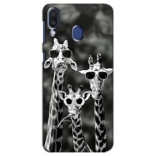 Силіконовий чохол з КАРТИНКАМИ літо для Samsung Galaxy M20 (M205) (AlphaPrint) (Жирафи в окулярах)