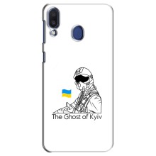 Захисні чохли (Призрак Киева) для Samsung Galaxy M20 (M205) (AlphaPrint) (Льотчик Києва)