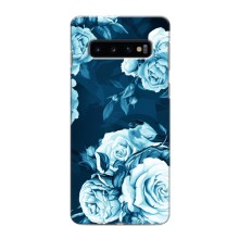 Чехлы (ART) Цветы на Samsung Galaxy S10e (VPrint) (Голубые Бутоны)