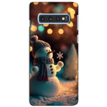 Чохли на Новий Рік Samsung Galaxy S10e – Сніговик святковий