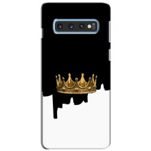 Чехол (Корона на чёрном фоне) для Самсунг С10е – Золотая корона