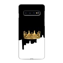 Чехол (Корона на чёрном фоне) для Самсунг С10е (Золотая корона)