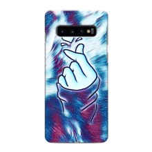 Чехол с принтом для Samsung Galaxy S10e (AlphaPrint - Знак сердечка) – Радужное сердце